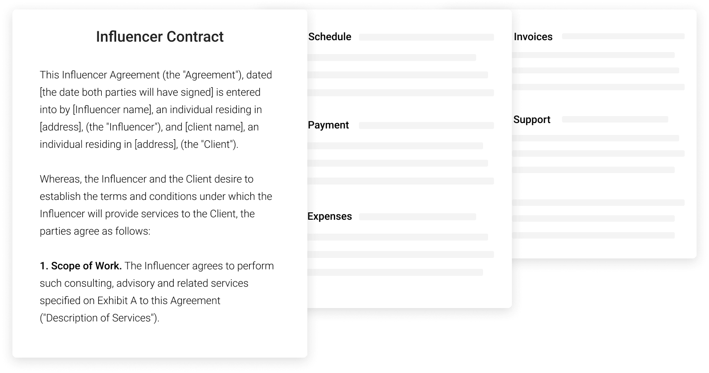 Influencer contract template